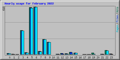 Hourly usage for February 2022