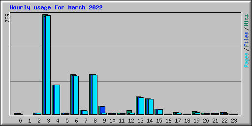 Hourly usage for March 2022