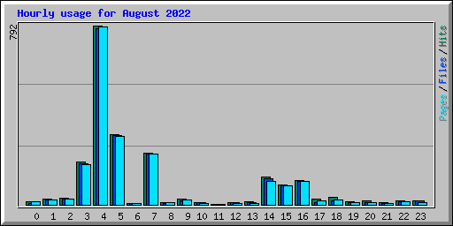 Hourly usage for August 2022