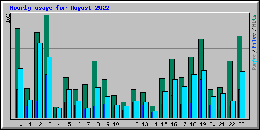 Hourly usage for August 2022